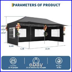 10x20 ft Heavy Duty Commercial Pop Up Canopy Tent with 6 Removable Sidewalls