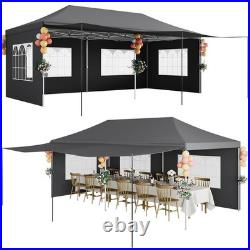 10x20 ft Heavy Duty Commercial Pop Up Canopy Tent with 6 Removable Sidewalls