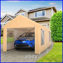 10x20 ft Heavy-Duty Steel Carport Car Canopy Shelter Sidewalls Tent Garage