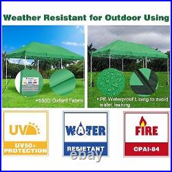 10x20 ft Pop Up Canopy CPAI-84 Commercial Outdoor Trade Fair Party Tent Green