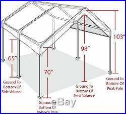 10x20 ft Portable Heavy Duty Canopy Garage Tent Carport Car Shelter Steel Frame