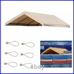 10x20 ft Replacement Canopy Roof Cover Heavy Duty Tan Roof Top Cover Carport