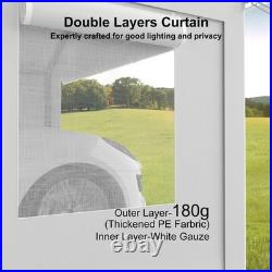 10x20FT Carport Canopy Portable Garage Car Canopy 4 Roll-Up Doors & 2 Side Doors