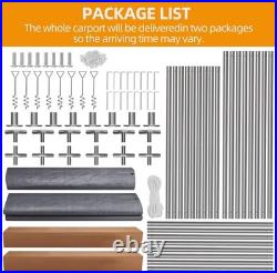 10x20FT Carport Canopy Portable Garage Car Canopy 4 Roll-Up Doors & 2 Side Doors