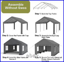 10x20FT Carport, Heavy Duty Carport for Pickup Truck Boat SUV 127.87 Pounds