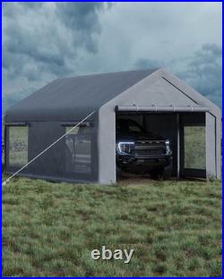 10x20FT Heavy Duty Carport Canopy, Portable Garage with Sidewalls, Roll-Up Doors