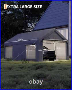 10x20FT Heavy Duty Carport Canopy, Portable Garage with Sidewalls, Roll-Up Doors
