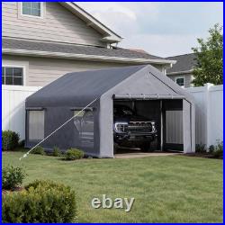 10x20FT Heavy Duty Carport Canopy, Portable Garage with Sidewalls, Roll-Up Doors