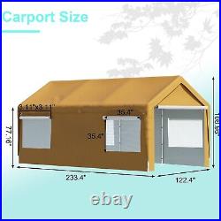 10x20FT Outdoor Heavy Carport Canopy Garage Car Shelter Mesh Ventilated Windows