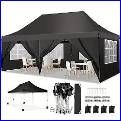 10x20FT Pop Up Canopy Tent with 6 Sidewalls, Waterproof Commercial Gazebo