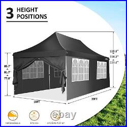 10x20FT Pop Up Canopy Tent with 6 Sidewalls, Waterproof Commercial Gazebo