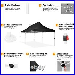 10x20FT Pop Up Canopy Tent with 6 Sidewalls, Waterproof Commercial Gazebo