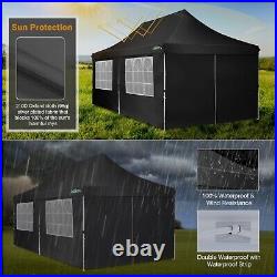 10x20FT Pop Up Canopy Tent with 6 Sidewalls, Waterproof Commercial Gazebo