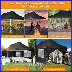 10x20FT Pop Up Canopy Tent with 6 Sidewalls, Waterproof Commercial Gazebo