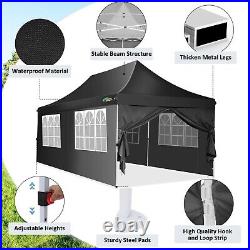 10x20FT Pop Up Canopy Tent with 6 Sidewalls, Waterproof Commercial Gazebo