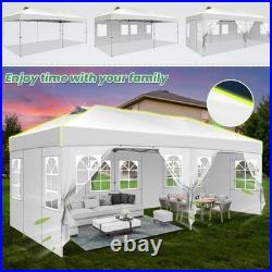 10x20FT Pop Up Canopy with 6 Sidewalls Waterproof Commercial Party Wedding Tent