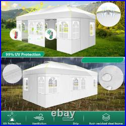 10x20FT Pop Up Canopy with 6 Sidewalls Waterproof Commercial Party Wedding Tent