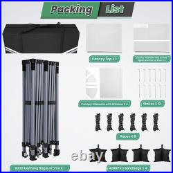 10x20FT Pop Up Canopy with 6 Sidewalls Waterproof Commercial Party Wedding Tent