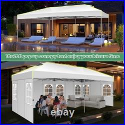 10x20FT Pop Up Canopy with 6 Sidewalls Waterproof Commercial Party Wedding Tent