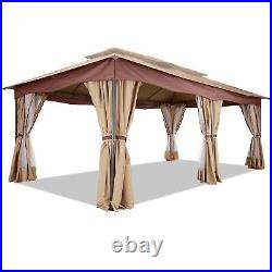 10x20ft Canopy with Sidewalls and Mosquito Nettings, Patio Gazebo Heavy Duty