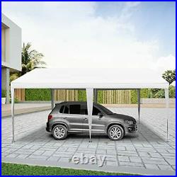 10x20ft Heavy Duty Carport with Leg Skirt Design, Auto Portable Garage, White