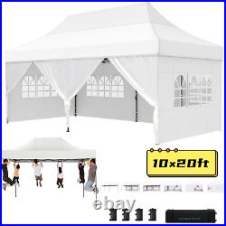 10x20ft Heavy Duty Pop Up Canopy Party Tent Waterproof Gazebo Outdoor Wedding