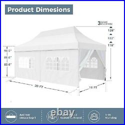 10x20ft Heavy Duty Pop Up Canopy Party Tent Waterproof Gazebo Outdoor Wedding