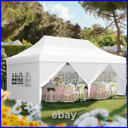 10x20ft Heavy Duty Pop Up Canopy Party Tent Waterproof Gazebo Outdoor Wedding