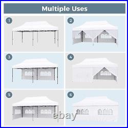 10x20ft Heavy Duty Pop Up Canopy Party Tent Waterproof Gazebo Outdoor Wedding