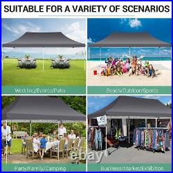 10x20ft Heavy Duty Pop Up Canopy Tent Outdoor Garage with6 Removable Sidewalls NEW