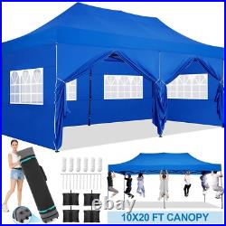 10x20ft Heavy Duty Pop up Canopy Party Tent Waterproof UPF50+ Height Adjustable