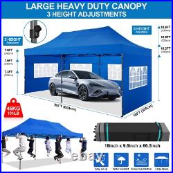 10x20ft Heavy Duty Pop up Canopy Party Tent Waterproof UPF50+ Height Adjustable