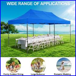 10x20ft Heavy Duty Pop up Canopy Party Tent Waterproof UPF50+ Height Adjustable
