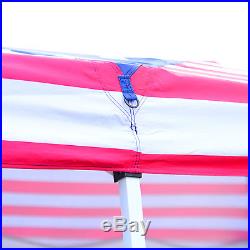10x20ft Patio Pop Up Canopy Party Tent With Mesh Apron Outdoor American Flag Print