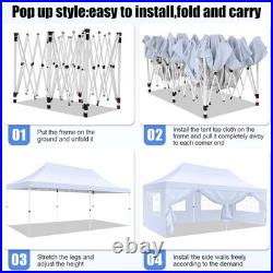 10x20ft Pop Up Canopy Heavy Duty Commercial Instant Tent Waterproof Party Gazebo