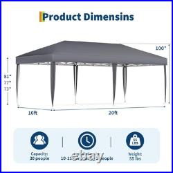 10x20ft Pop Up Canopy Tent Gazebo Shelter Outdoor Party Wedding Patio Carry Bag