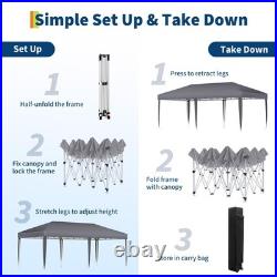 10x20ft Pop Up Canopy Tent Gazebo Shelter Outdoor Party Wedding Patio Carry Bag