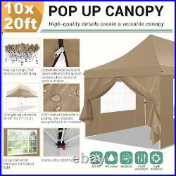 10x20ft Pop Up Canopy Tent with 6 Removable Sidewalls Waterproof & UV50+ Gazebo