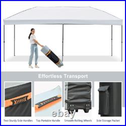 10x20ft Pop Up Canopy with Sidewalls & Wheeled Bag Canopy Tent for Backyard Party