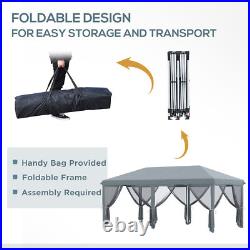 10x20ft Pop Up Patio Canopy Tent with Sidewalls Outdoor Garden Shelter for Party