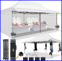 10x20ft Pop up Canopy Tent with Awning Heavy Duty Outdoor Vendors Party Gazebo