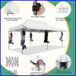 10x20ft Pop up Canopy Tent with Awning Heavy Duty Outdoor Vendors Party Gazebo