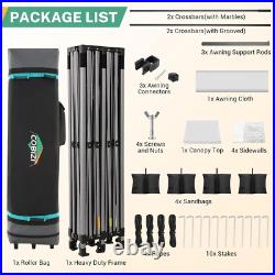 10x20ft Pop up Canopy Tent with Awning Heavy Duty Outdoor Vendors Party Gazebo