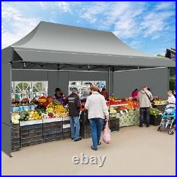 10x20ft Pop up Canopy with Awning Heavy Duty Outdoor Commercial Vendors Gazebo