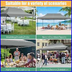 10x20ft Pop up Canopy with Awning Heavy Duty Outdoor Commercial Vendors Gazebo