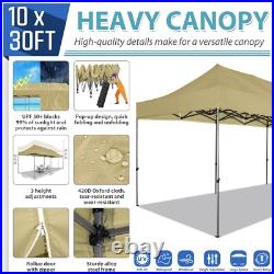 10x30'10' Heavy Duty Pop Up Canopy Commercial Tent Waterproof Gazebo Outdoor