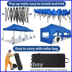 10x30'10' Heavy Duty Pop Up Canopy Commercial Tent Waterproof Gazebo Outdoor
