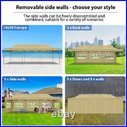 10x30'10' Heavy Duty Pop Up Canopy Commercial Tent Waterproof Gazebo Outdoor
