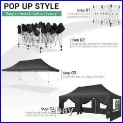 10x30'10' Heavy Duty Pop Up Canopy Commercial Tent Waterproof Gazebo Outdoor #