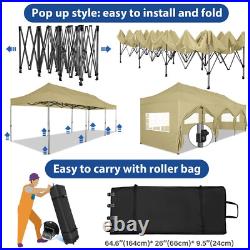 10x30'10' Heavy Duty Pop Up Canopy Commercial Tent Waterproof Gazebo Outdoor